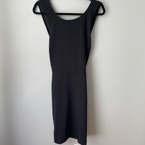 LOFT Black Sheath Dress Scoop Neck Cap Sleeve